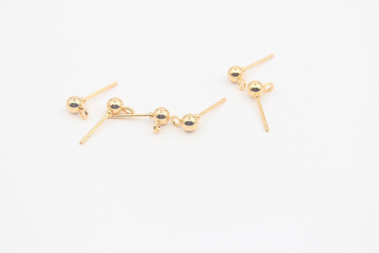 Altın Kap. 4mm Top Çivi Küpe