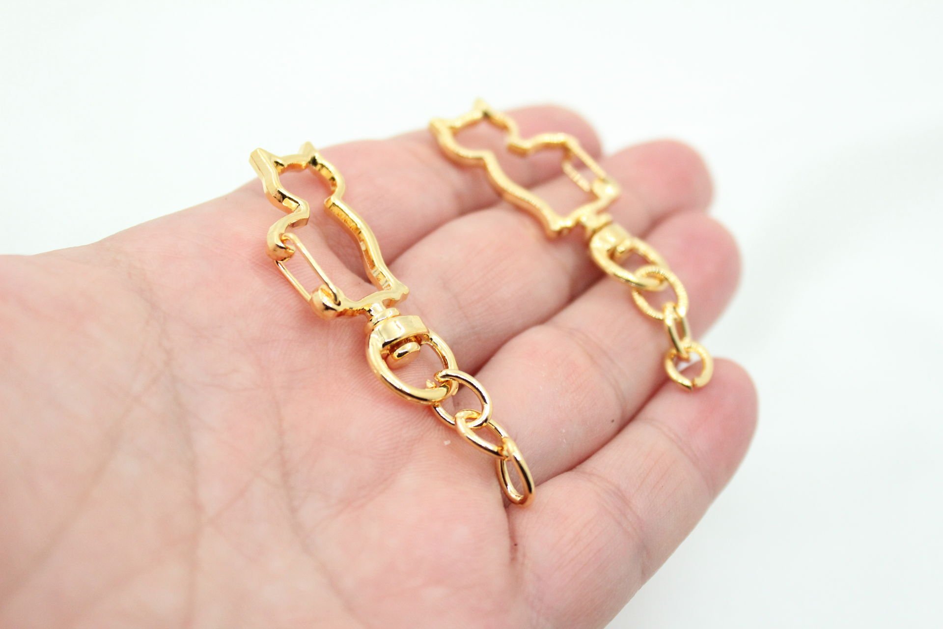 Altın Kaplama Kedi Anahtarlık