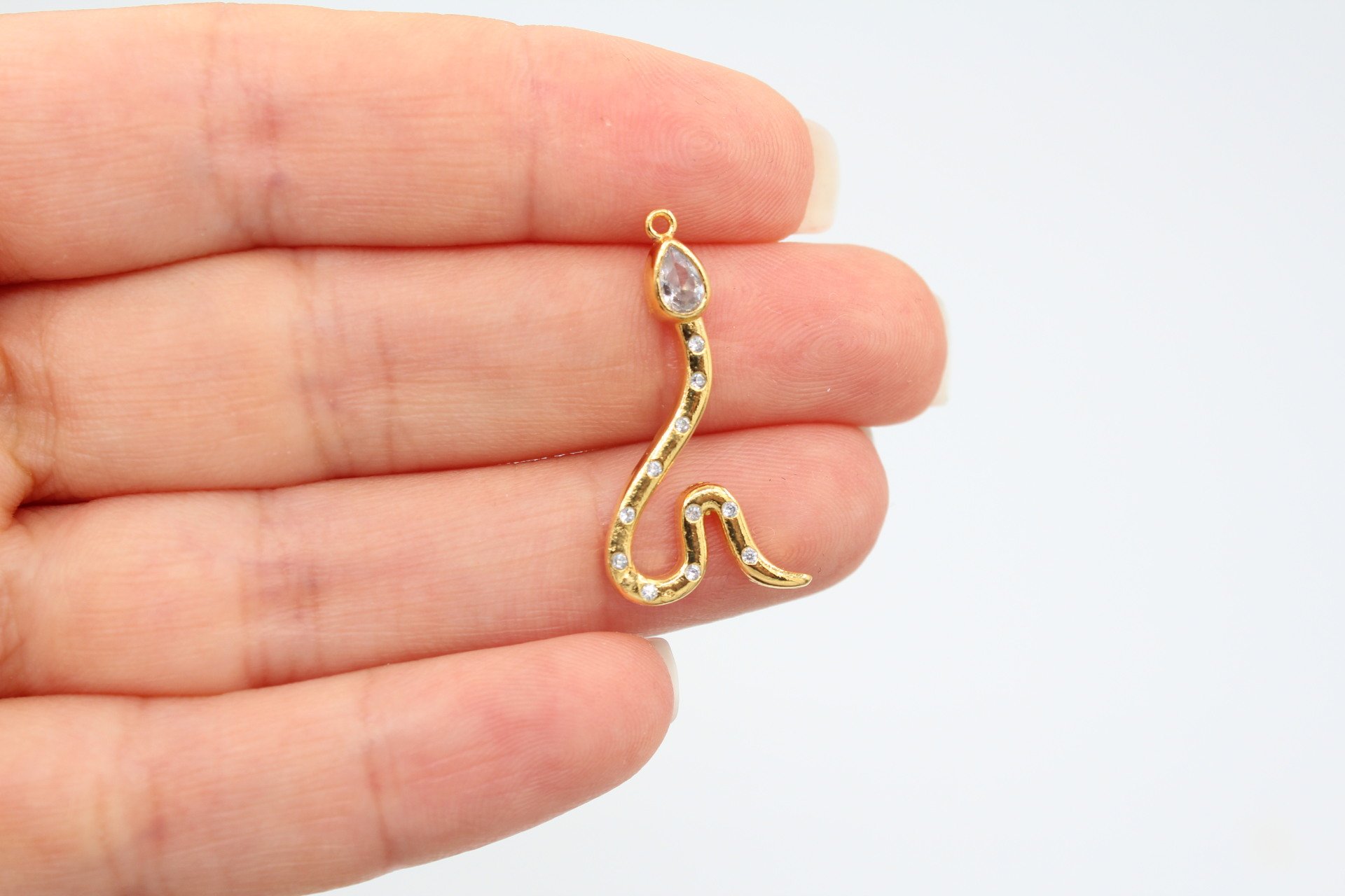 Altın Kap. Damla Zirkonlu Yılan