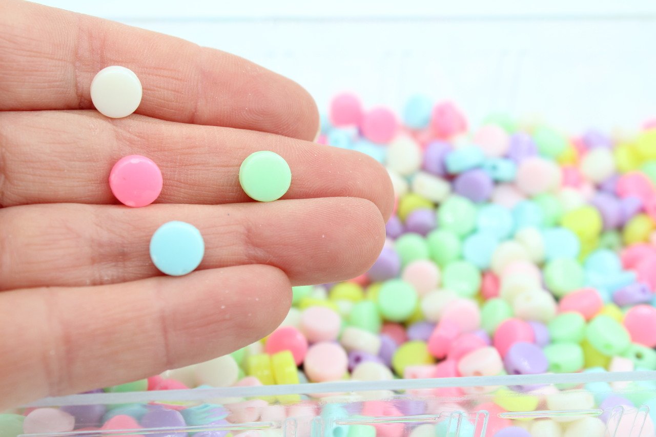 Basık Renkli Boncuk 10gr