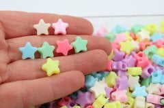 Renkli İri Delik Yıldız Boncuk 10gr