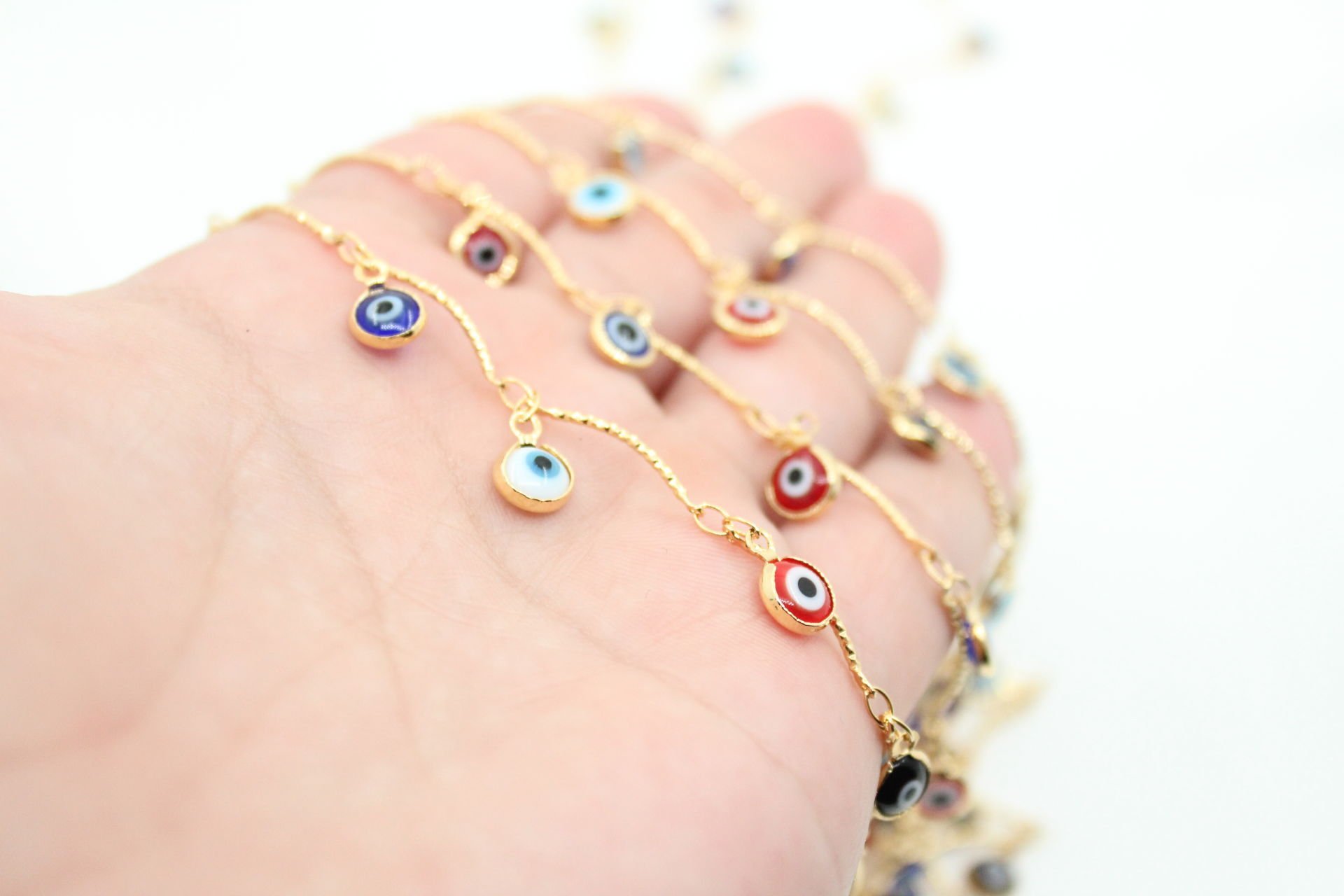 Altın Kaplama Nazar Sallantılı Zincir