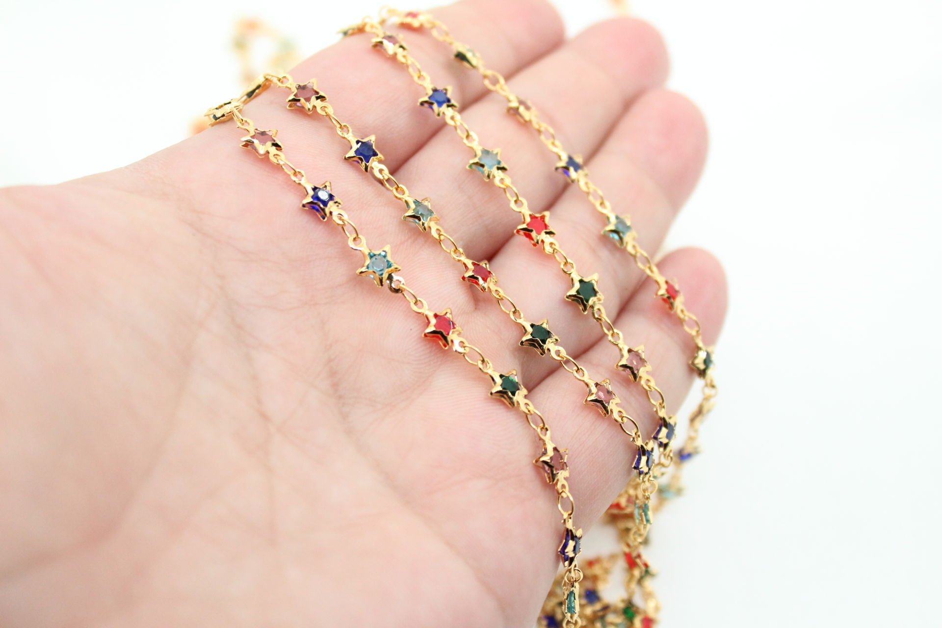 Altın Kaplama Mix Yıldız Zincir