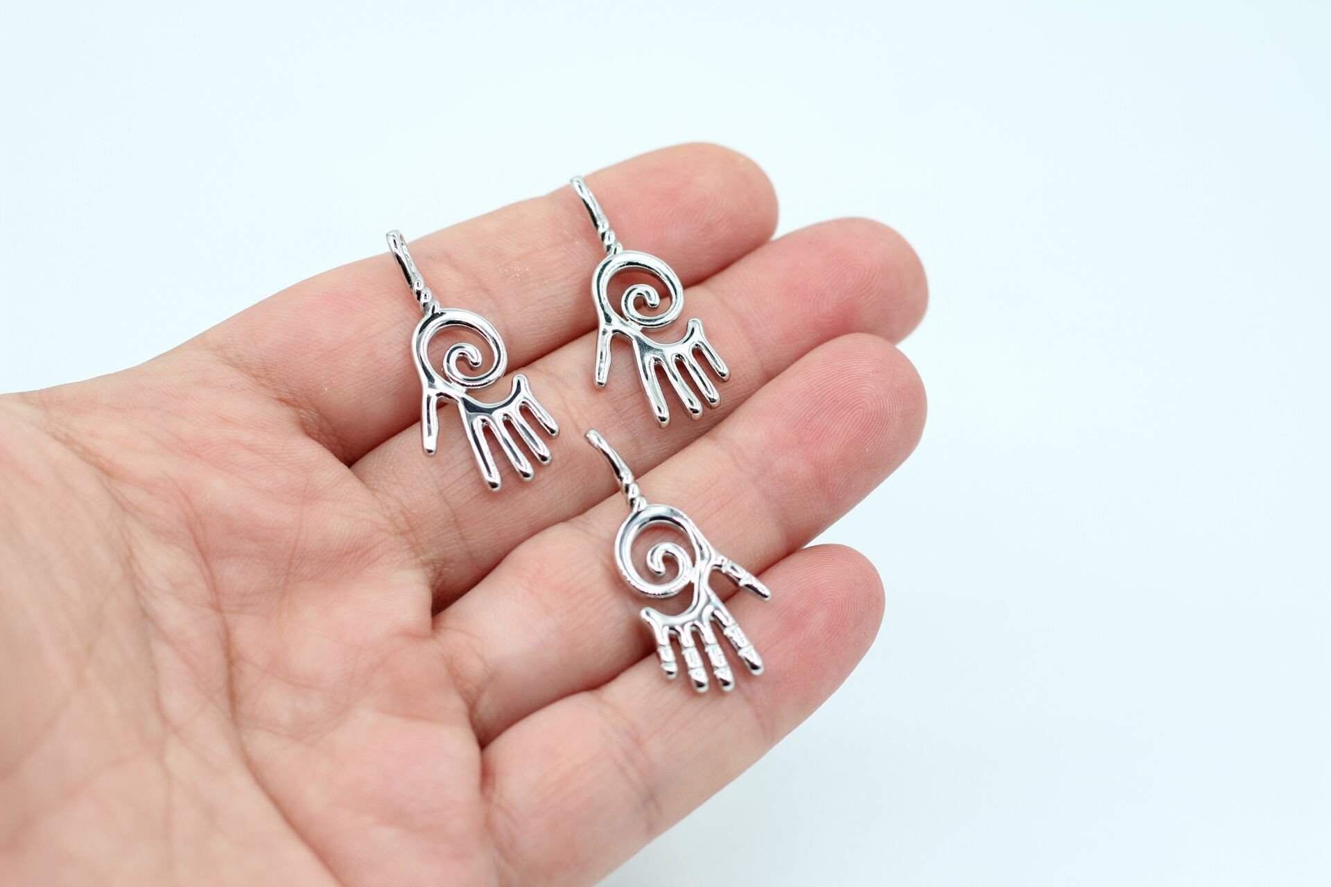 İthal Rodyum Kaplama El Model Kolye Ucu