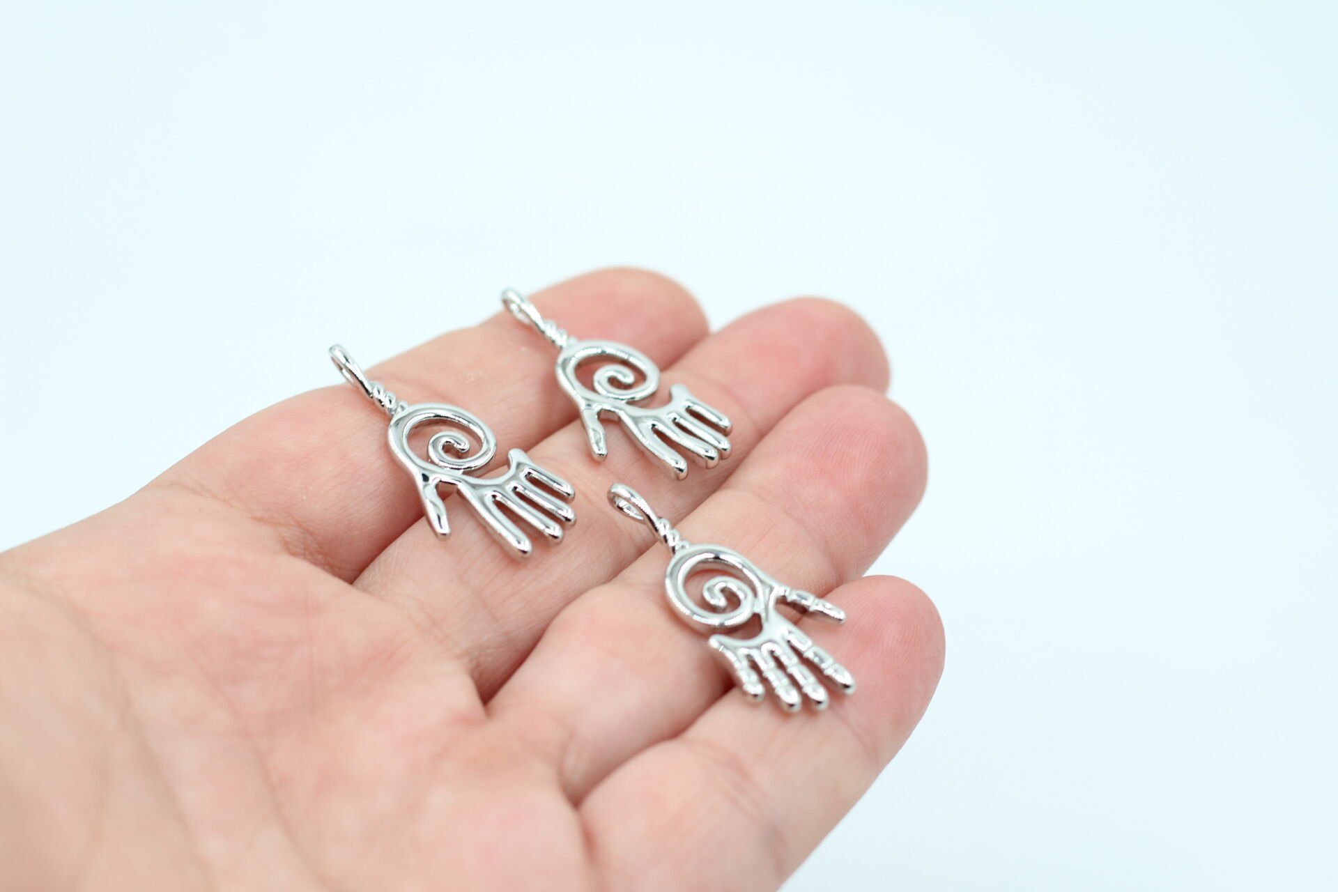 İthal Rodyum Kaplama El Model Kolye Ucu