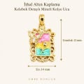 İthal Altın Kaplama Kelebek Detaylı Mineli Kolye Ucu