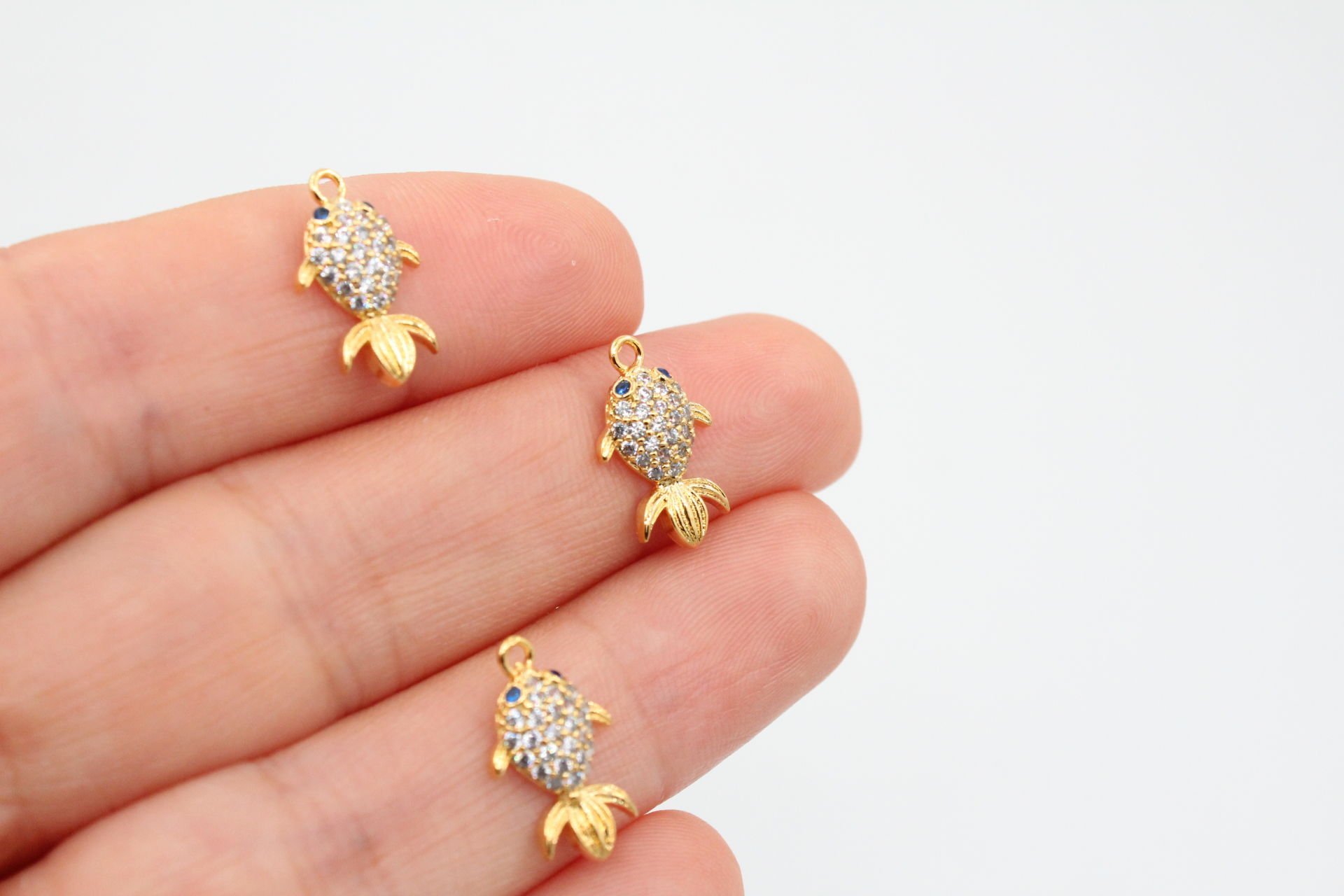 Altın Kaplama Zirkonlu Mini Balon Balığı