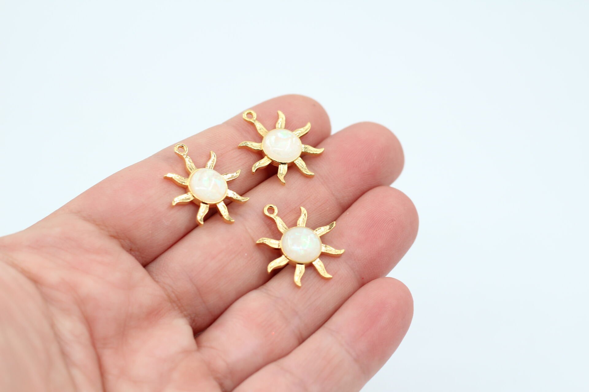 Altın Kaplama Simli Sedef Taşlı Güneş