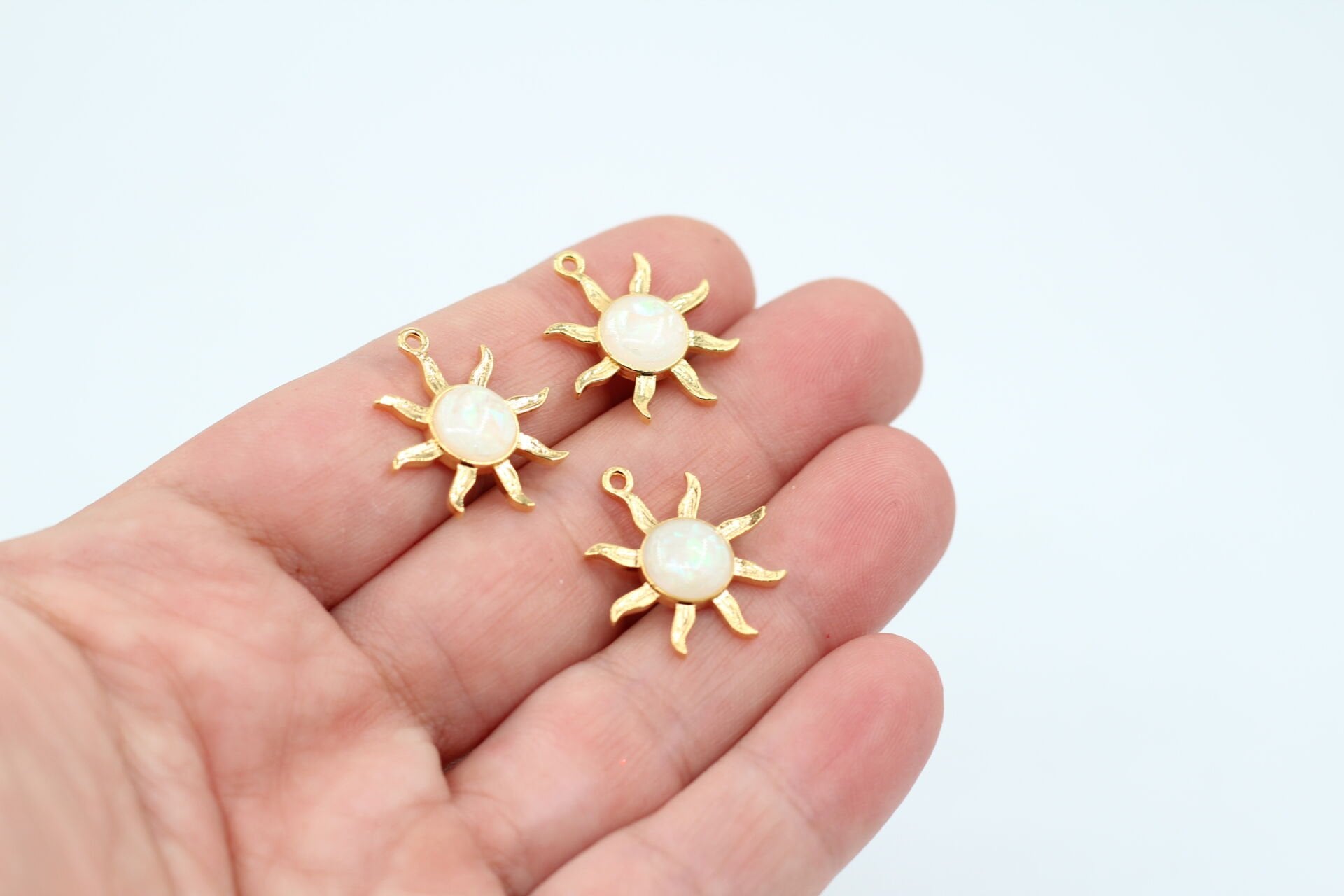 Altın Kaplama Simli Sedef Taşlı Güneş