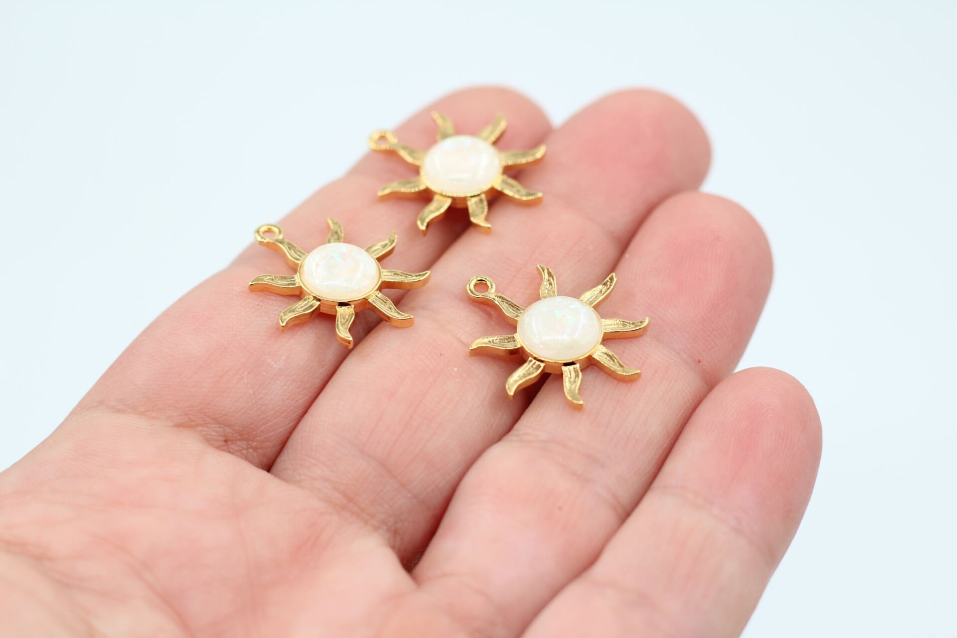 Altın Kaplama Simli Sedef Taşlı Güneş