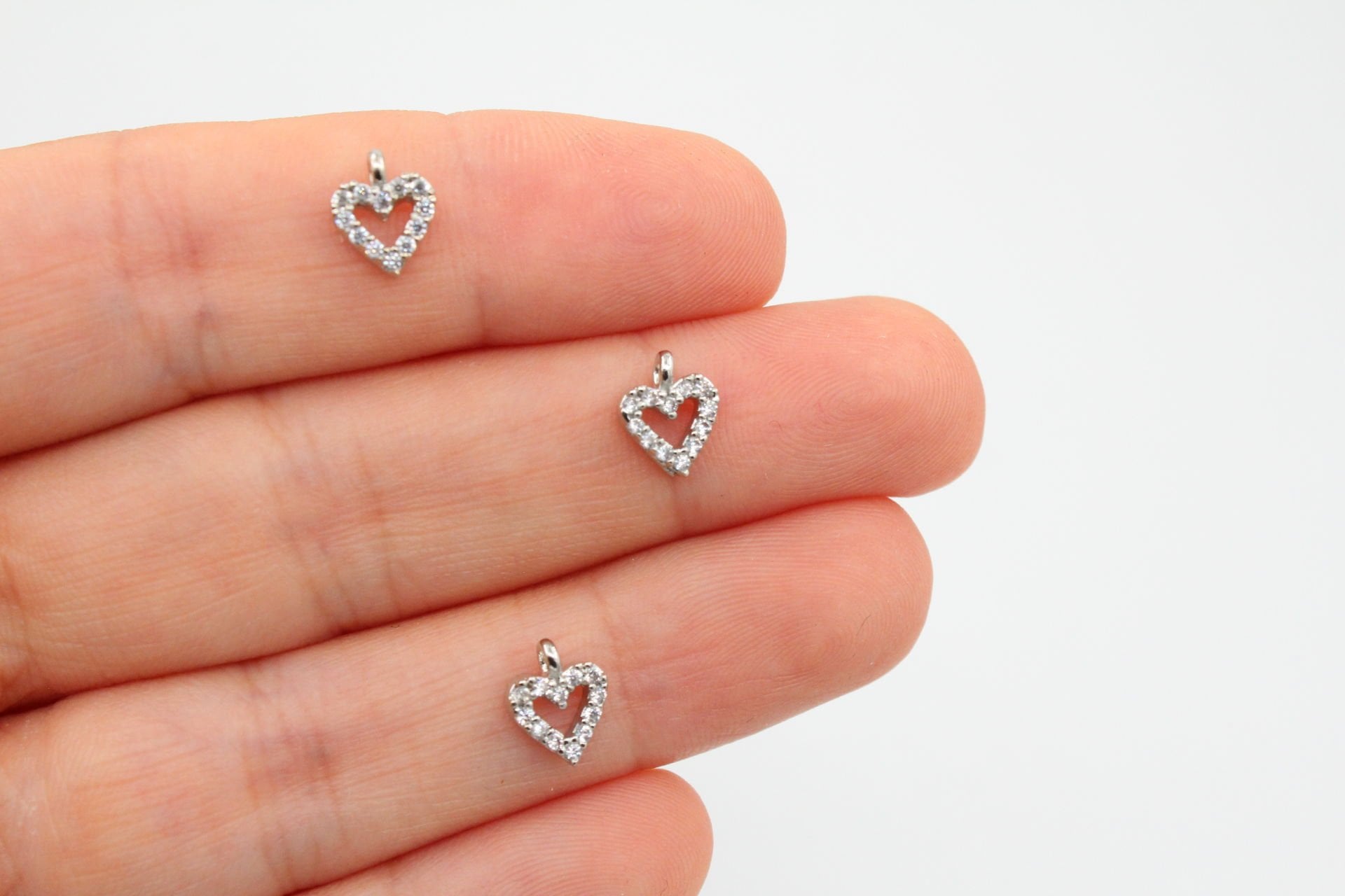 Rodyum Kaplama Zirkonlu Mini Kalp