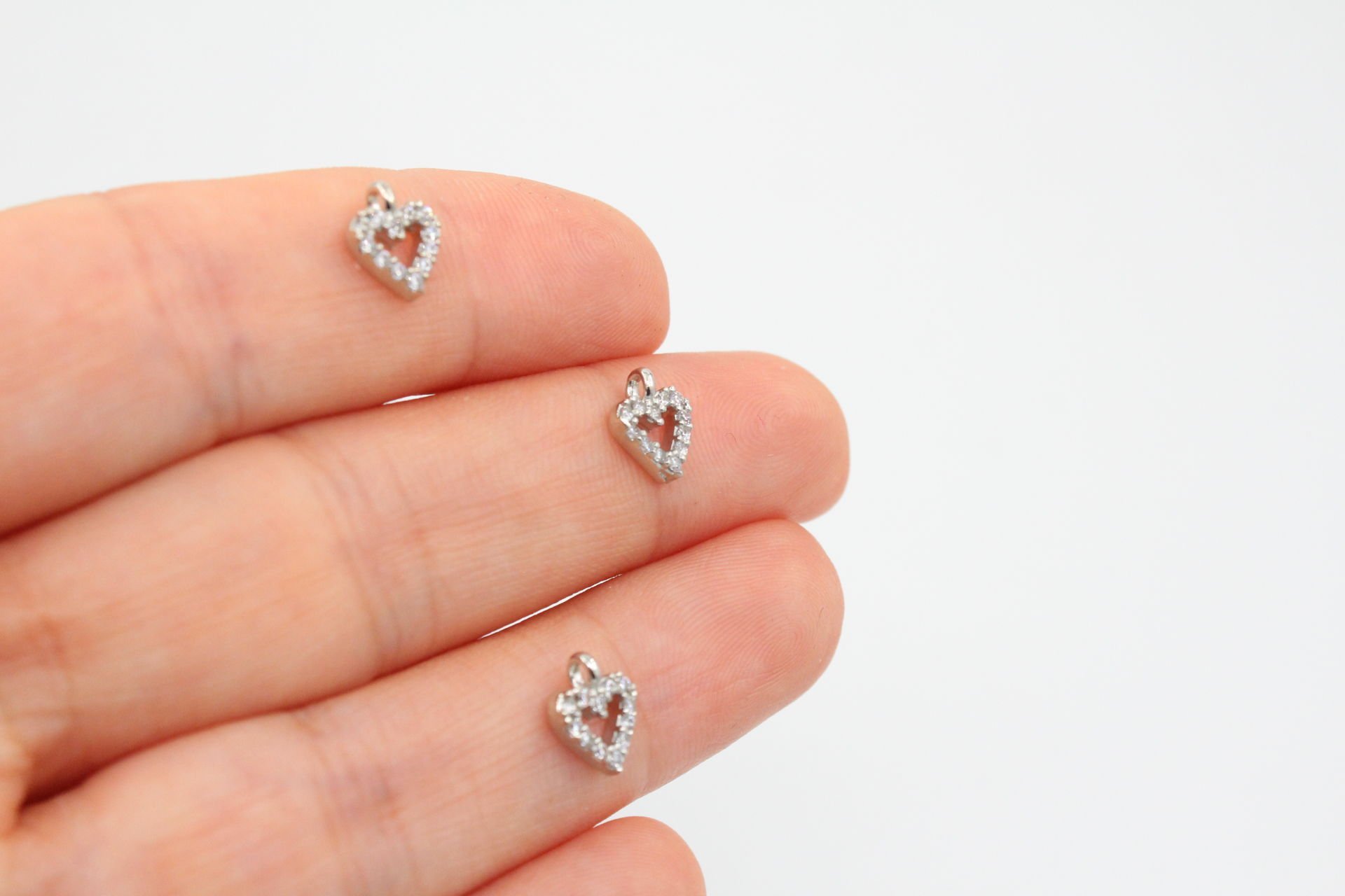 Rodyum Kaplama Zirkonlu Mini Kalp