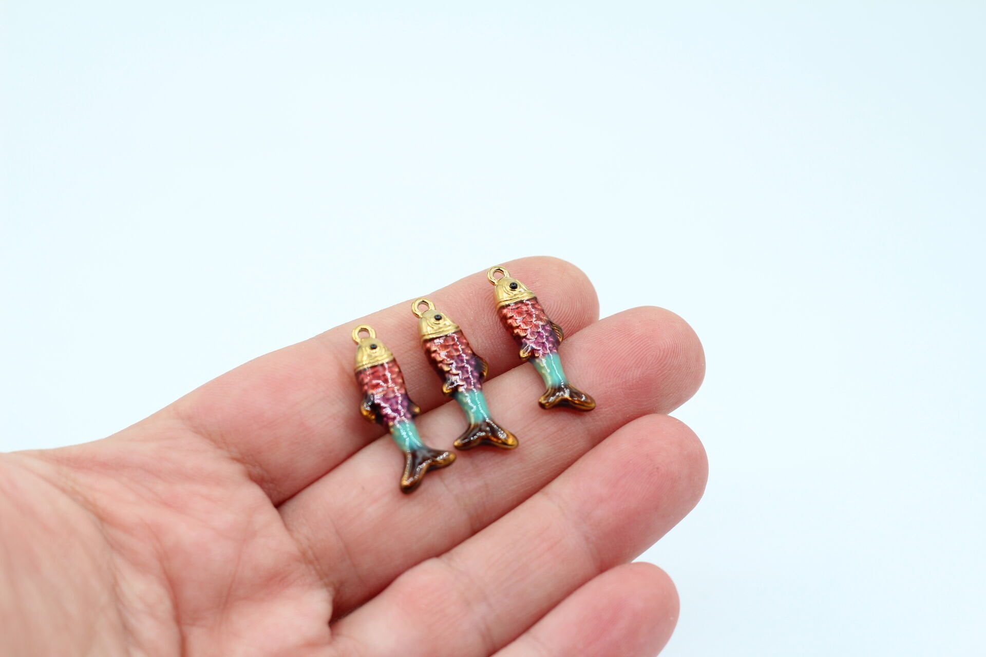 Çelik Mix Renk Balık Kolye Ucu