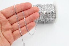 Rodyum Kap. Basık İnce Zincir