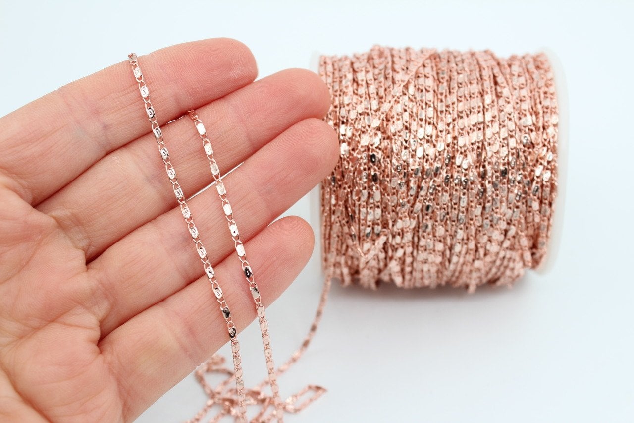 Rose Kap. Basık İnce Zincir