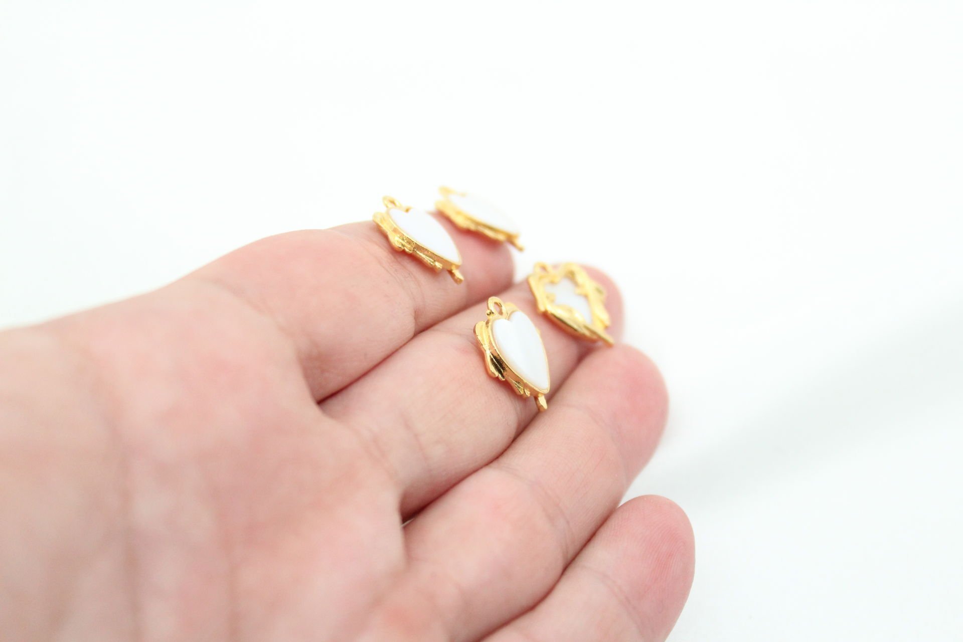 Altın Kaplama Sedef Taşlı Kalp