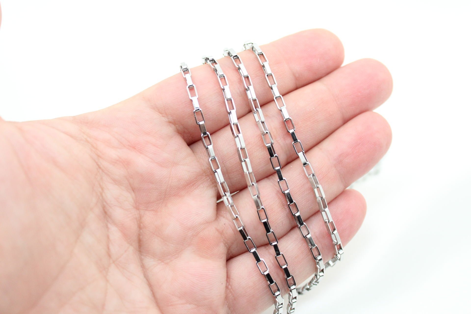 Çelik Gümüş 2.5mm Küp Zincir