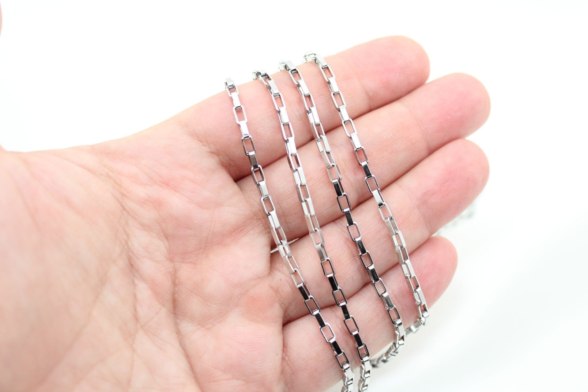 Çelik Gümüş 2.5mm Küp Zincir