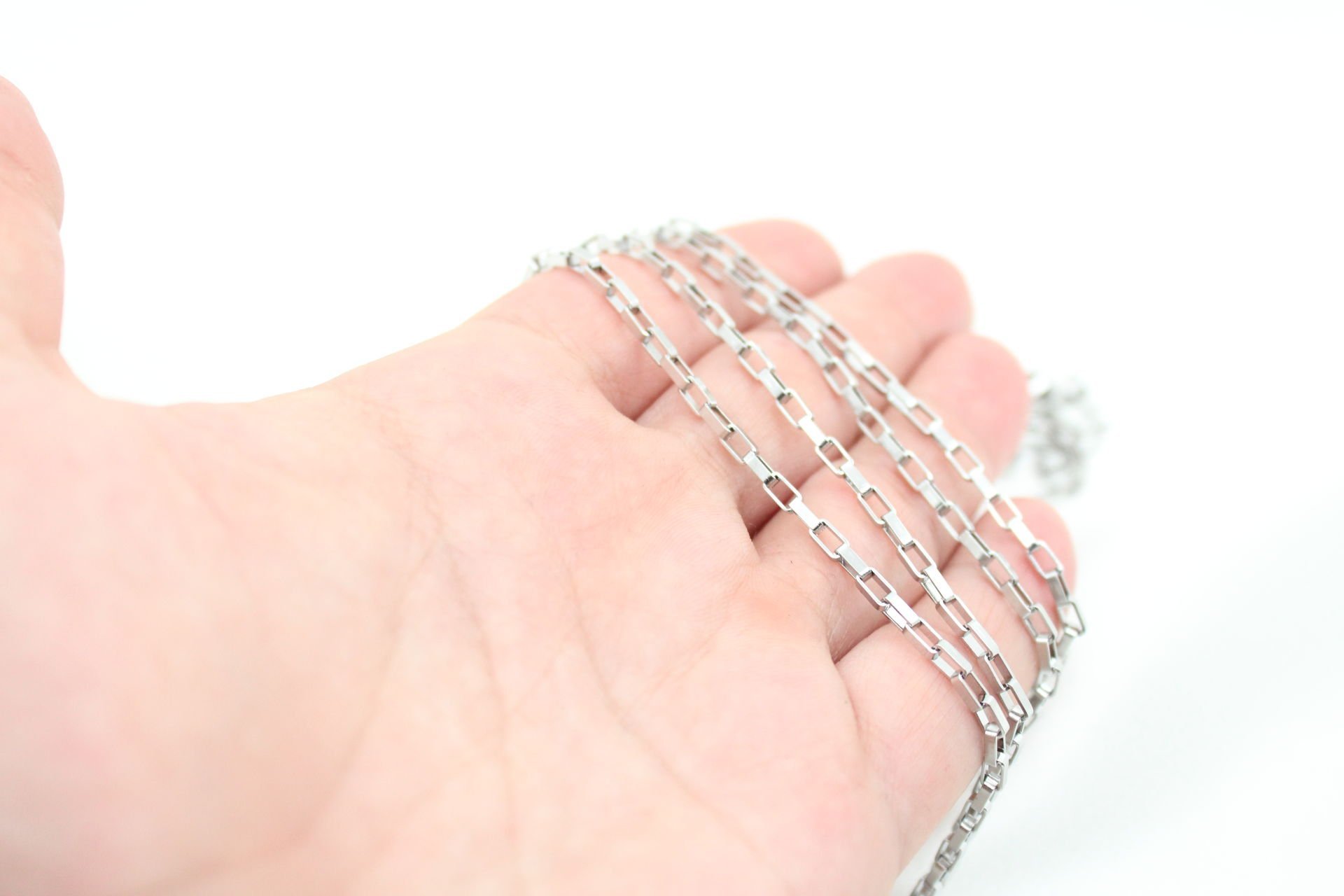 Çelik Gümüş 2.5mm Küp Zincir