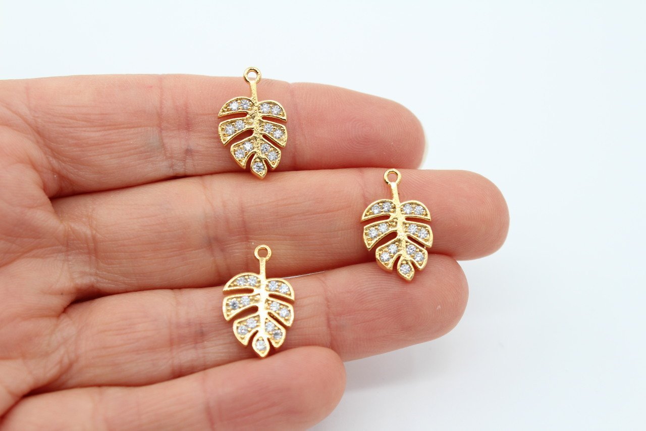 Altın Kap. Zirkon Taşlı Yaprak