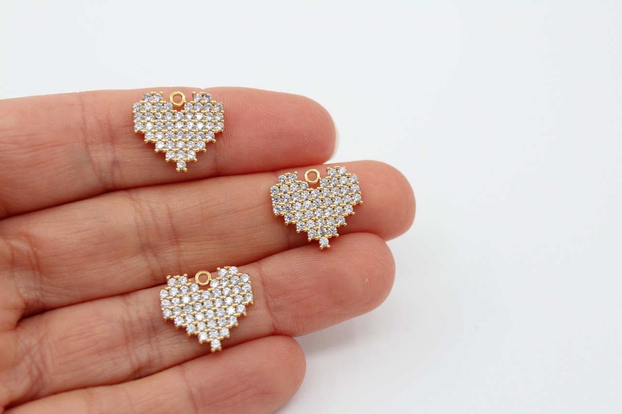 Altın Kap. Zirkon Taşlı Kalp