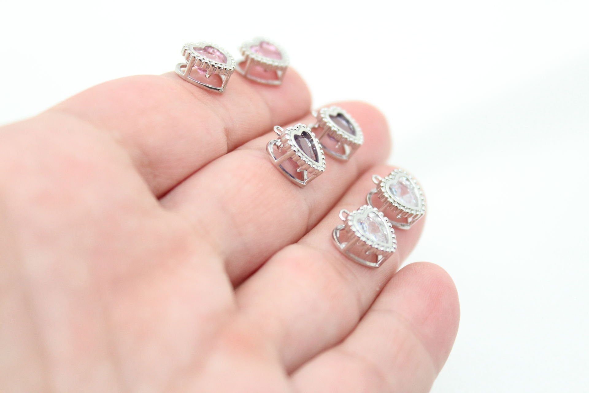 Rodyum Kaplama Çerçeveli Kalp