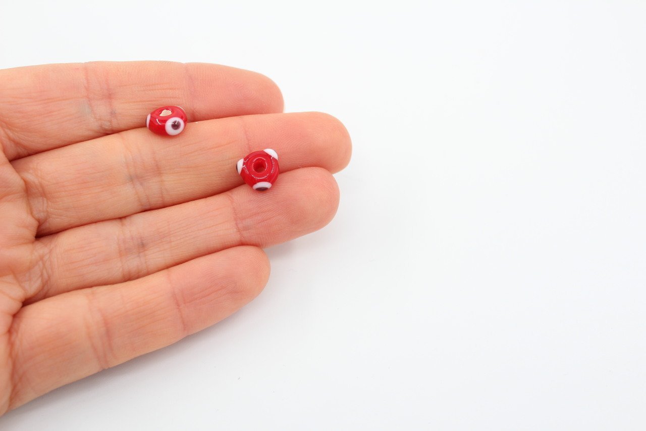 6mm Yuvarlak Kırmızı Murano
