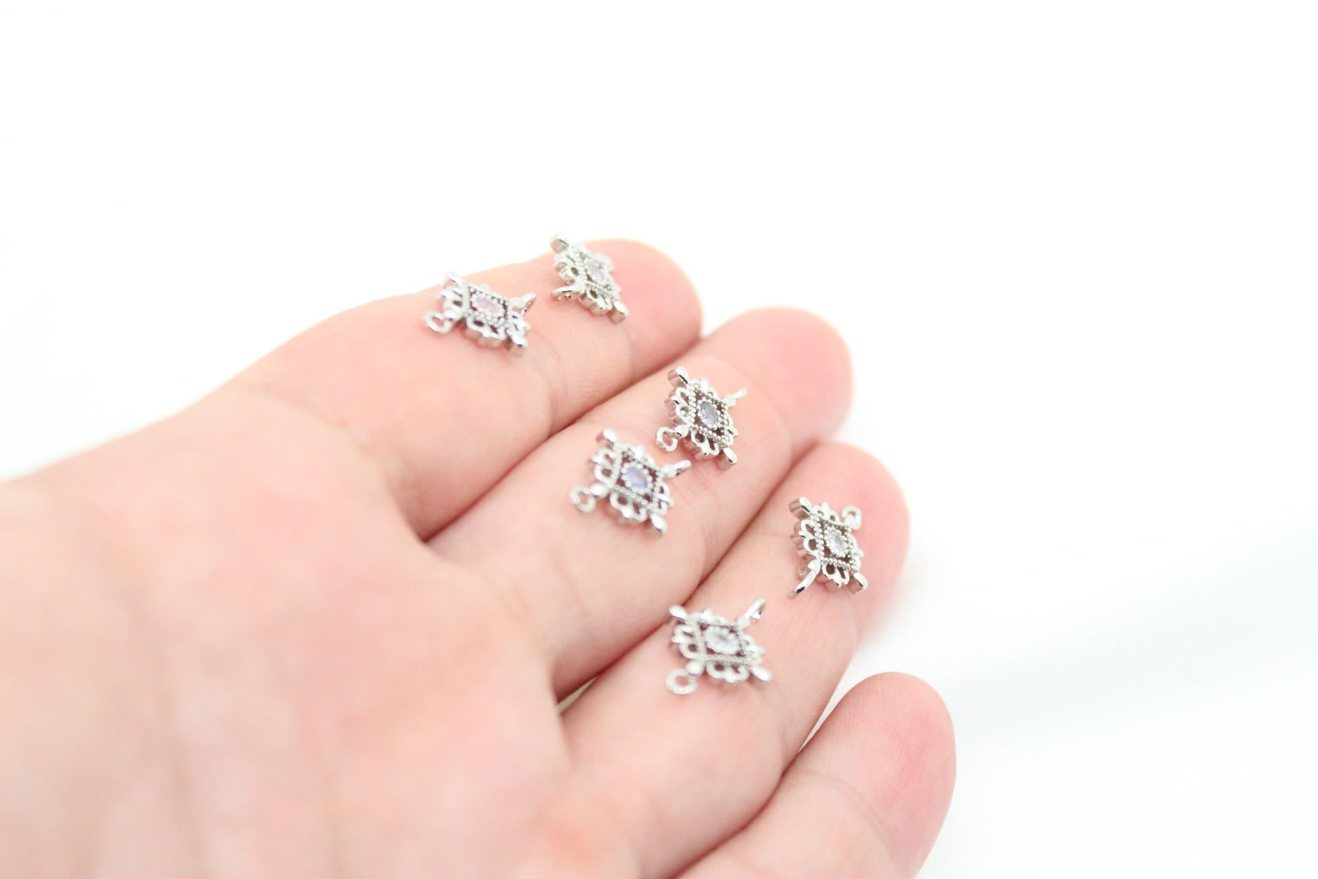 Rodyum Kalplama Zirkonlu Çift Kulplu Bileklik Aparatı