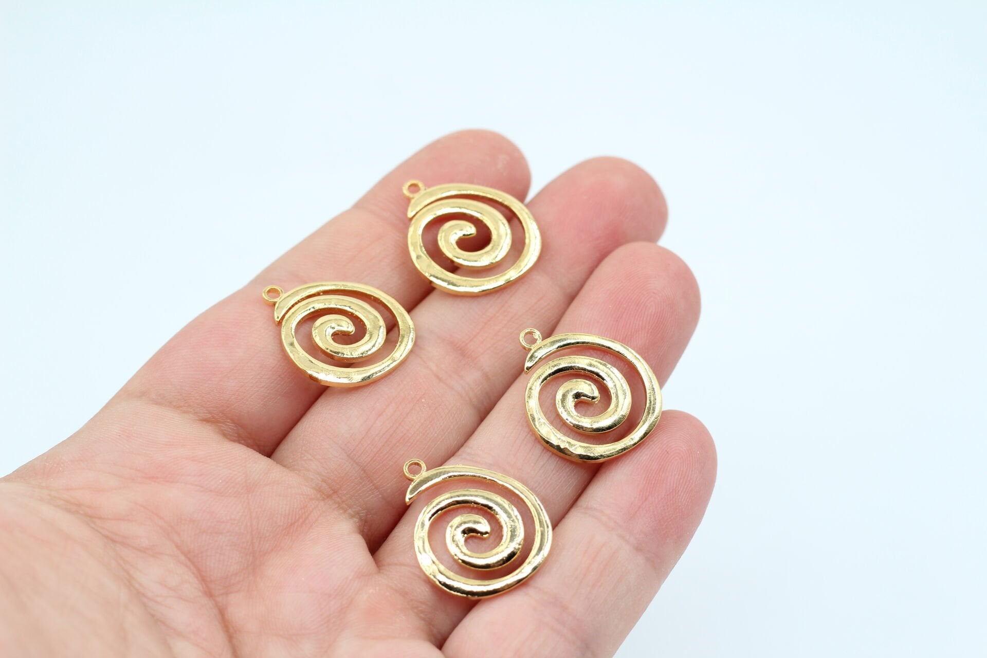 Altın Kaplama Spiral Kolye Ucu