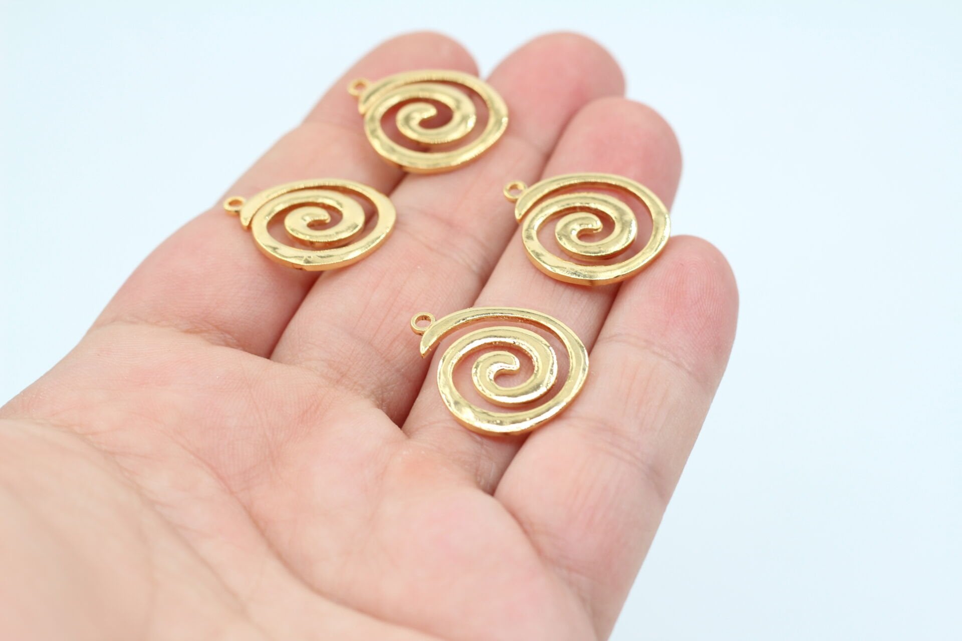 Altın Kaplama Spiral Kolye Ucu