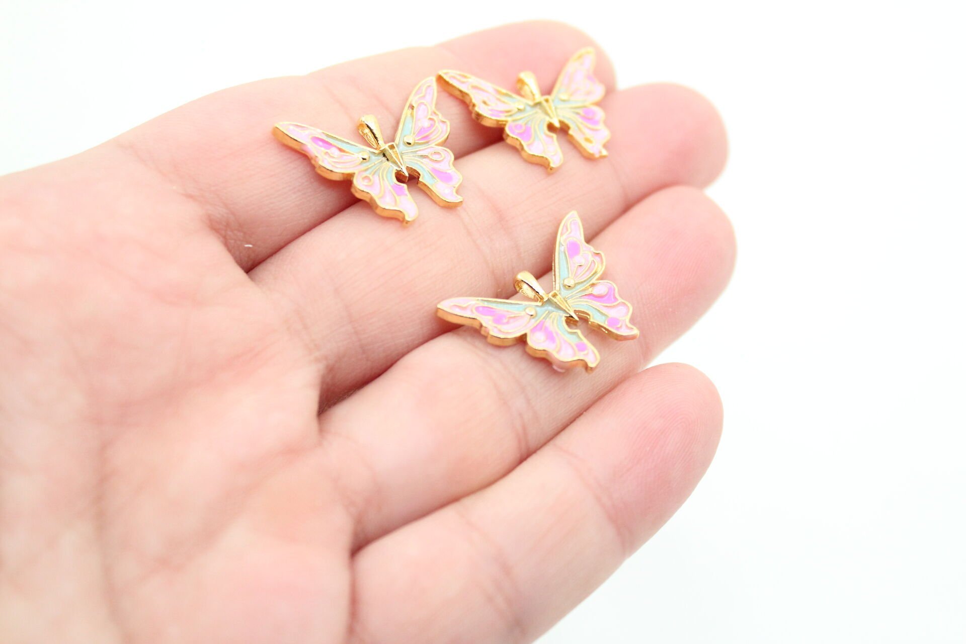 Altın Kaplama Renkli Kelebek