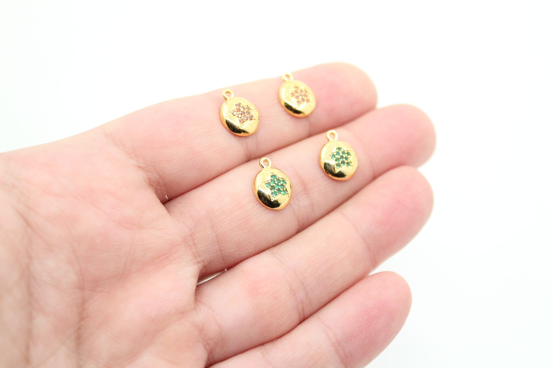 Altın Kaplama Yılbaşı Yuvarlak Renkli Yıldız