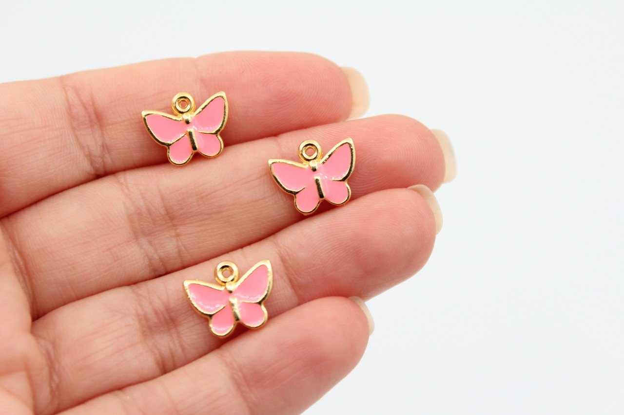 Altın Kap. Mineli Kelebek Neon Pembe