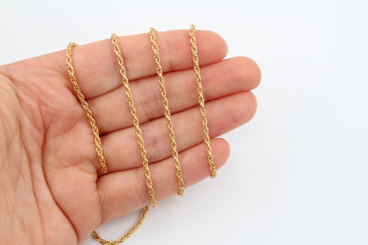 Altın Kap. İnce Çift Burgulu Zincir 1mt