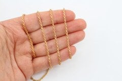 Altın Kap. İnce Çift Burgulu Zincir 1mt