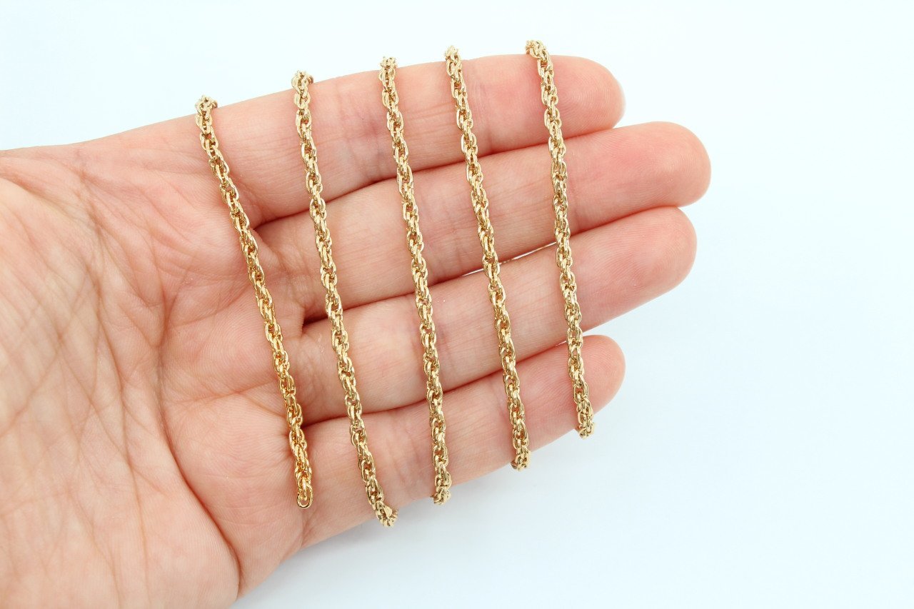 Altın Kap. Orta Çift Burgulu Zincir 1mt