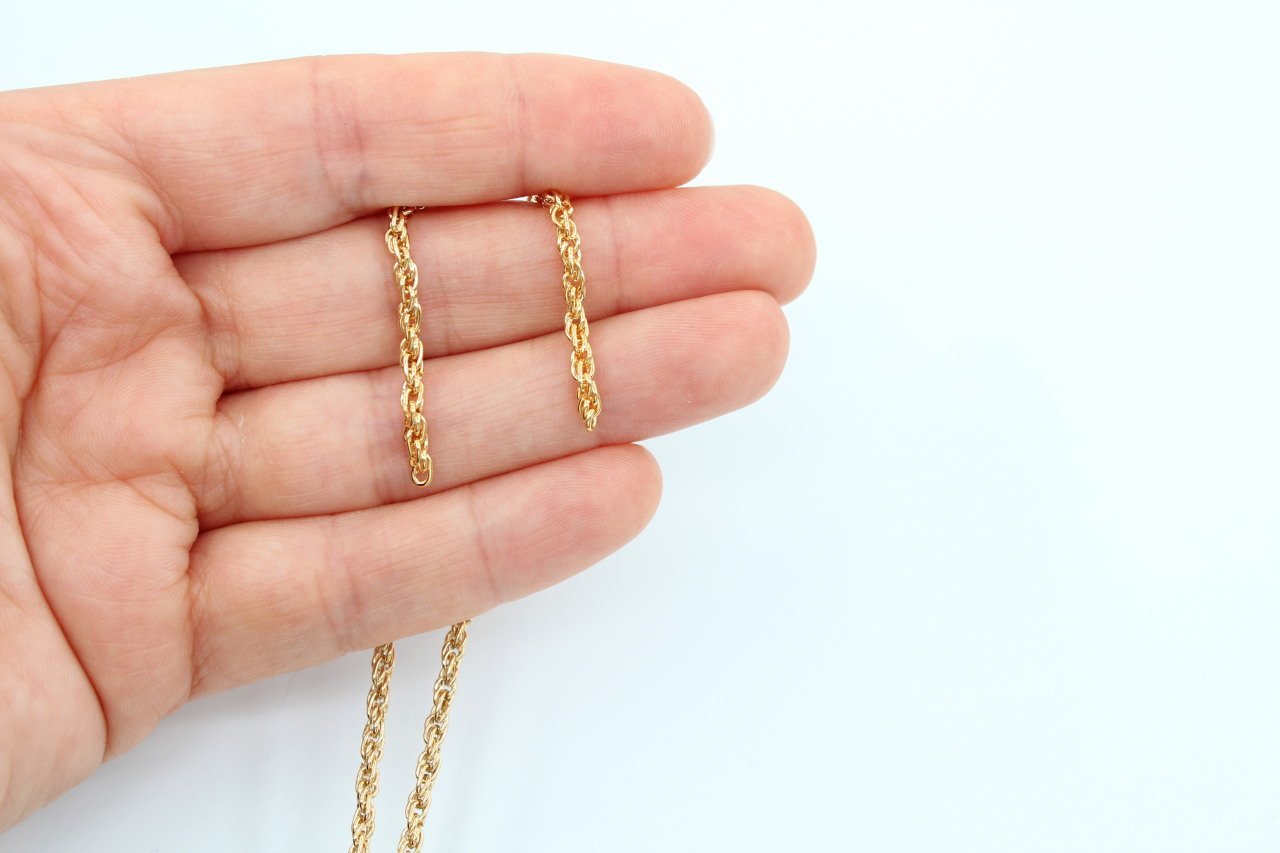 Altın Kap. Orta Çift Burgulu Zincir 1mt