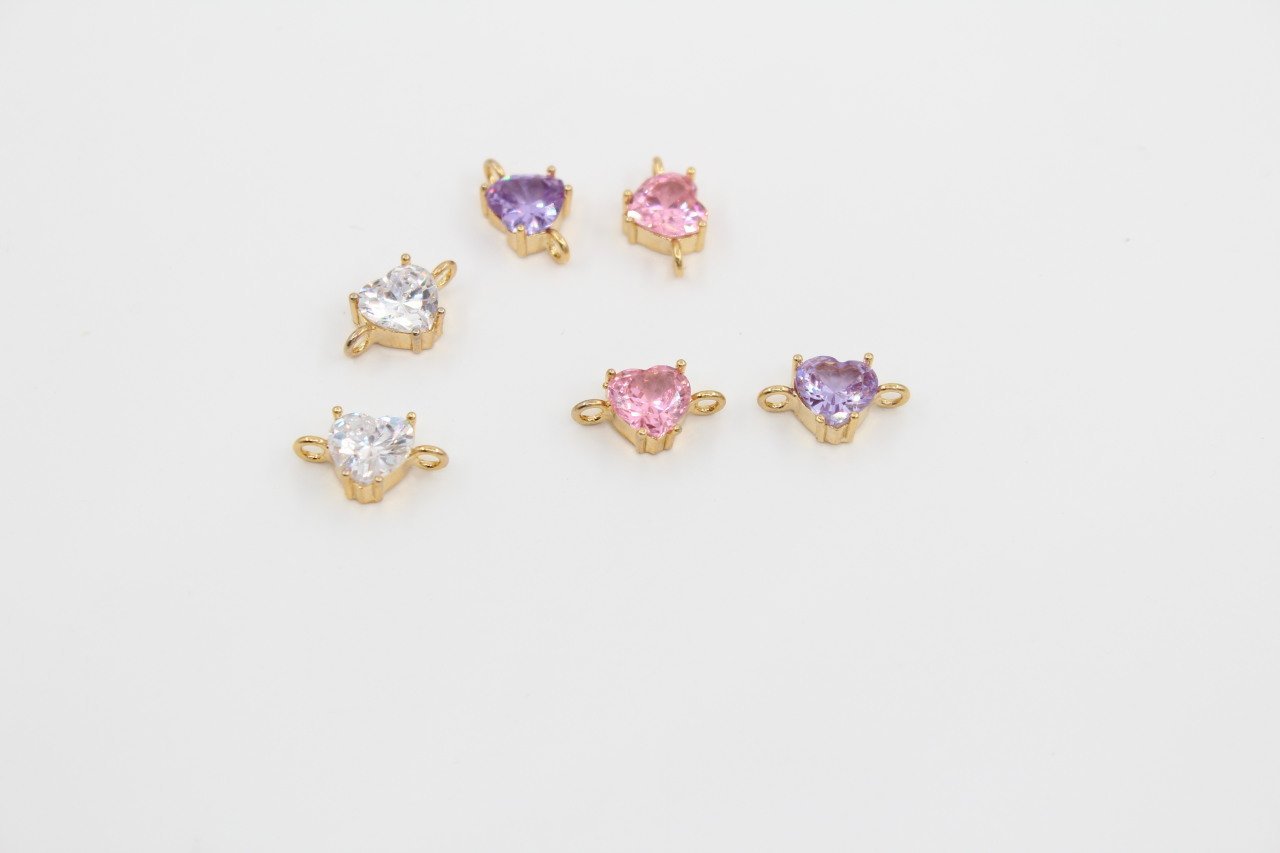 Altın Kap. 8mm Çift Kulplu Zirkon Kalp