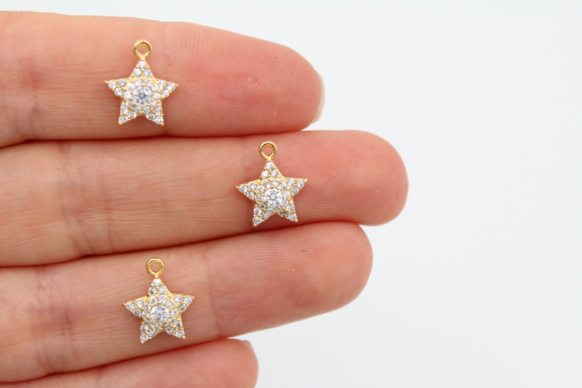 Altın Kaplama Zirkonlu Yılbaşı Yıldız