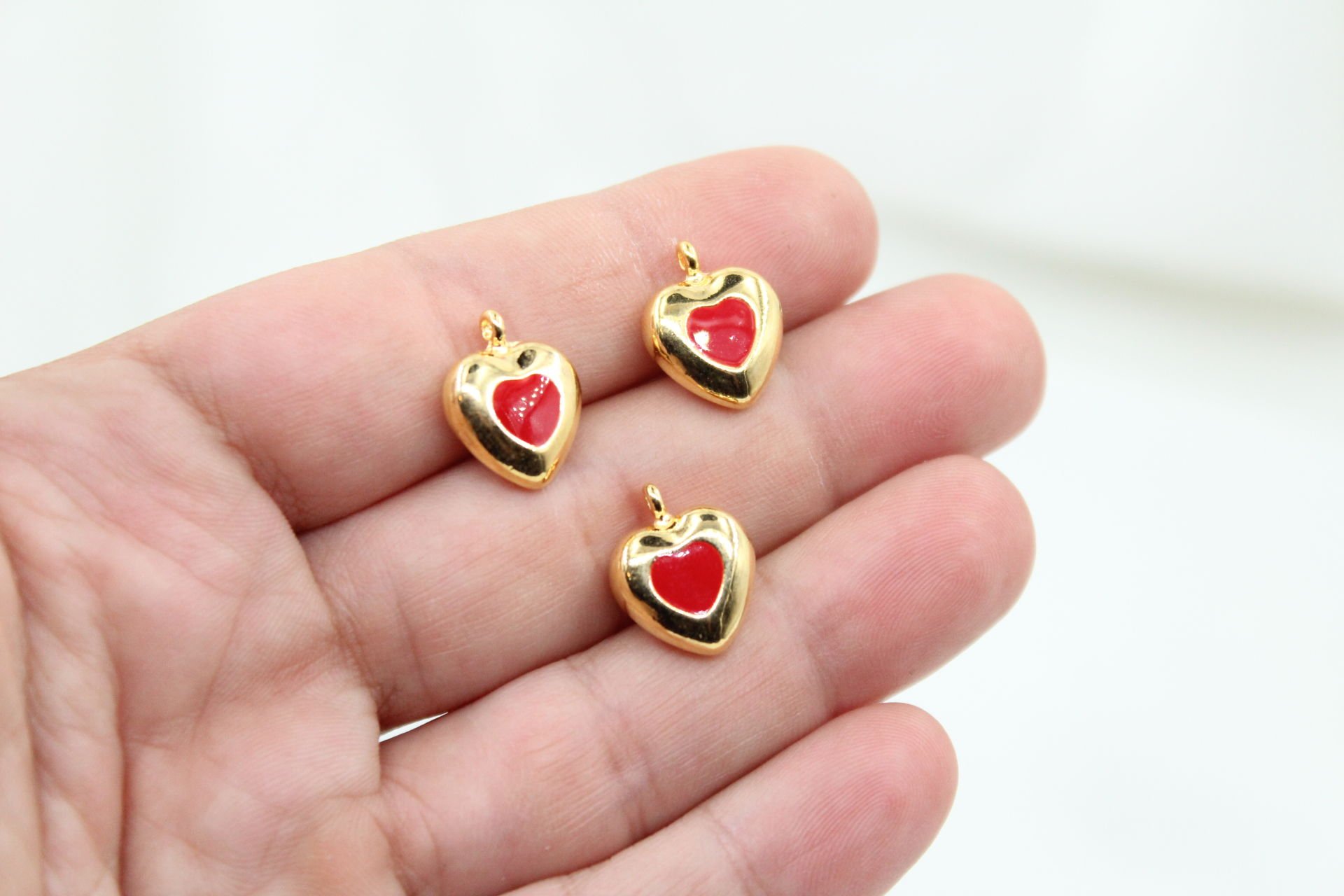 Altın Kaplama İçi Mineli Kırmızı Kalp