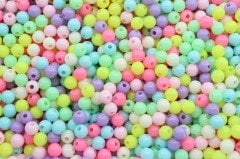 6mm Renkli Plastik Boncuk 10gr