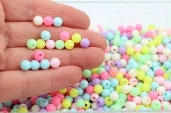 6mm Renkli Plastik Boncuk 10gr