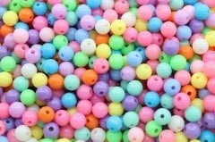 8mm Renkli Plastik Boncuk 10gr